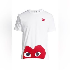 White & Red Half Heart T-Shirt